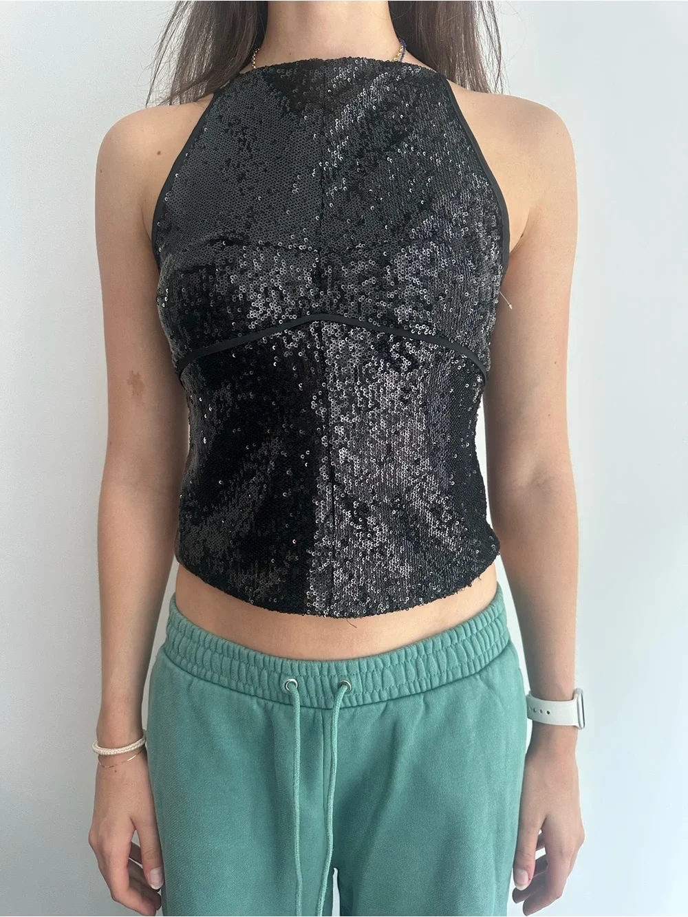 Free People James Black Sequin Tank‎